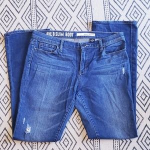 DKNY Slim Boot Distressed Jeans